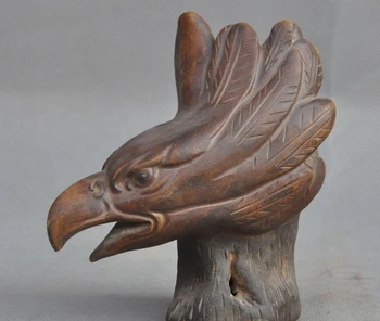 

Old China Fengshui Yixing Zisha Pottery Carved Eagles Hawk Head Lucky Art Statue