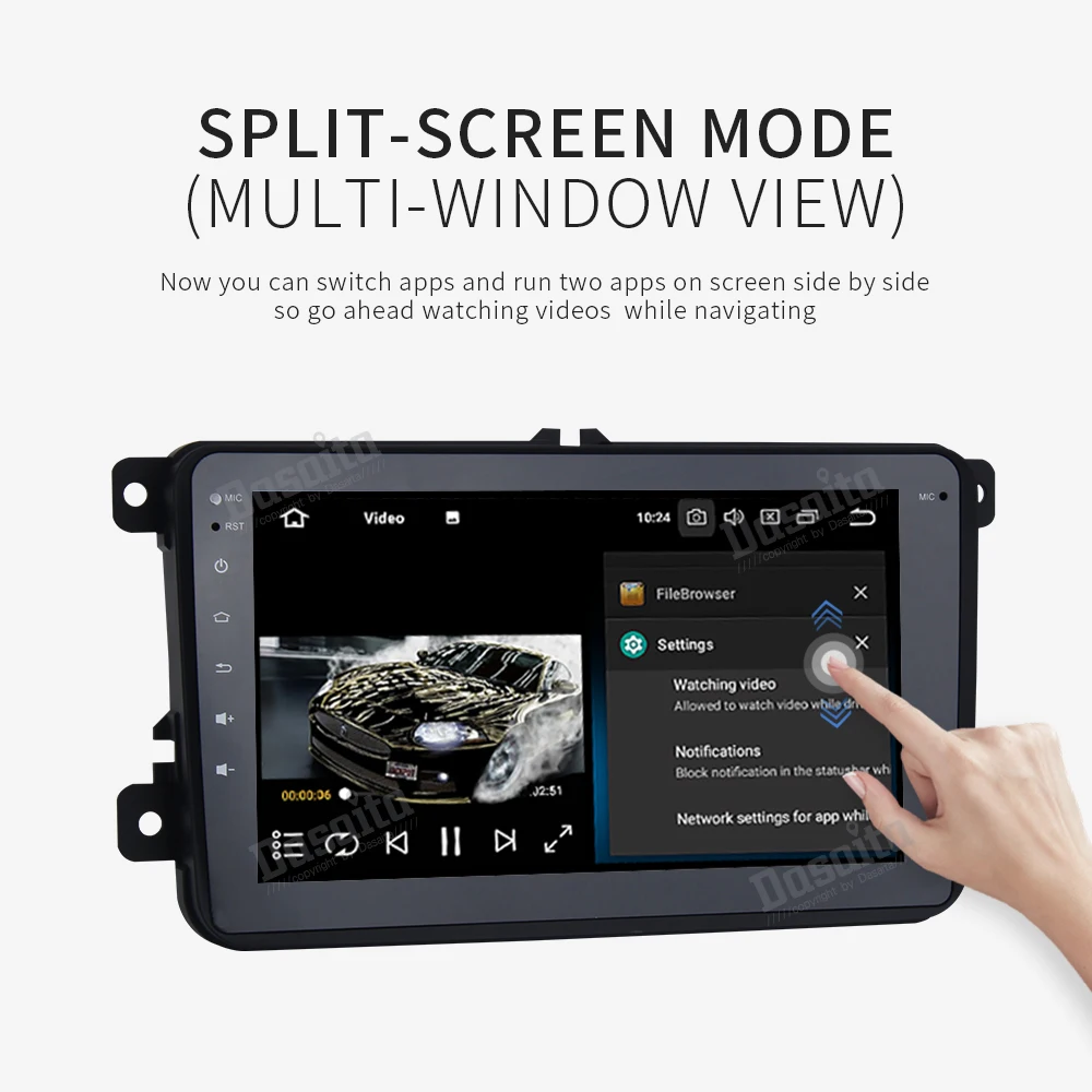 Cheap Dasaita 8" Android 9.0 Car GPS Radio Player for VW Volkswagen Golf 5 6 Polo Passat Tiguan Jetta EOS Sharan Amarok Scirocco Video 4