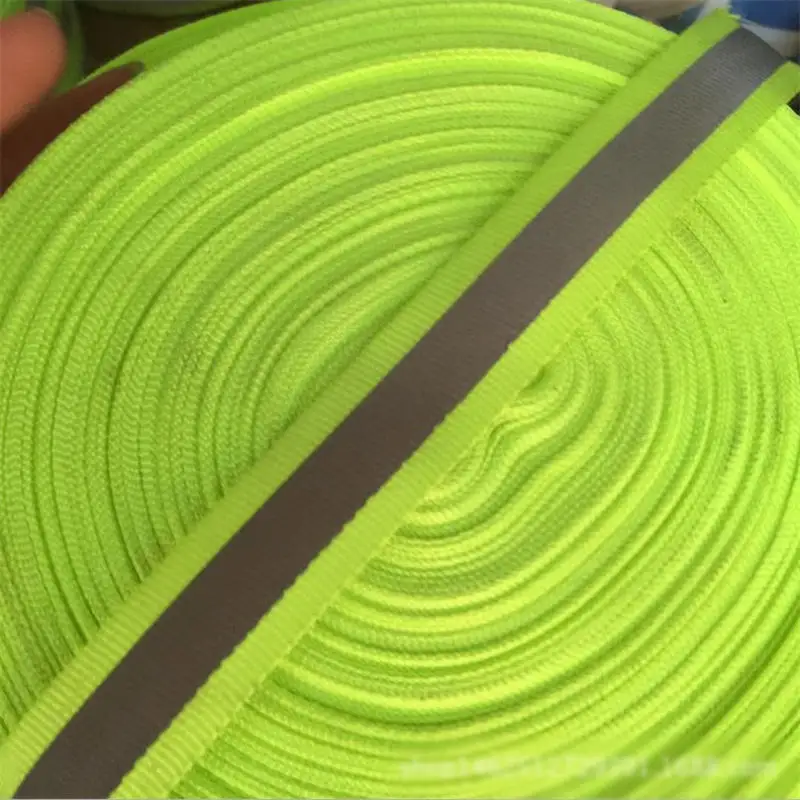 

DoreenBeads 2 cm 45 M/Roll Polyester Belt Webbing Reflective Tape Traffic Safety Warning DIY Supply Fluorescent Green Gray 1 PC