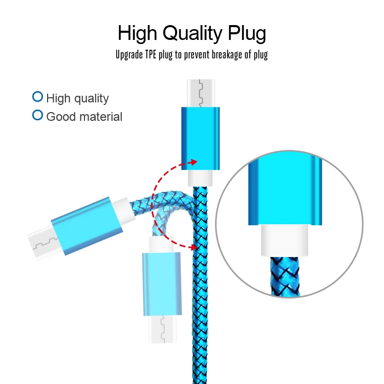 Micro USB кабель 2.1A мобильный кабель для передачи данных 1 м 2 м нейлоновый шнур для Xiaomi Redmi Note 5 провод для быстрого заряда для samsung Galaxy S6 S7 Edge