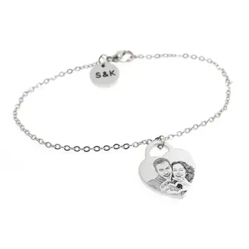 

Custom Picture Bracelet,Personalized Photo Bracelet,Engraved Photo Jewelry, Gift for Girlfriend, Gift for Wife