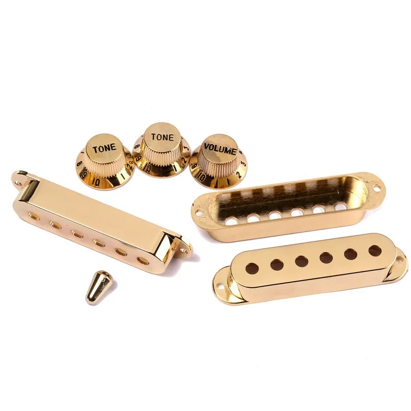Guitar Pickup Covers Volume/Tone Control Knobs Switch Tip Chrome Plated