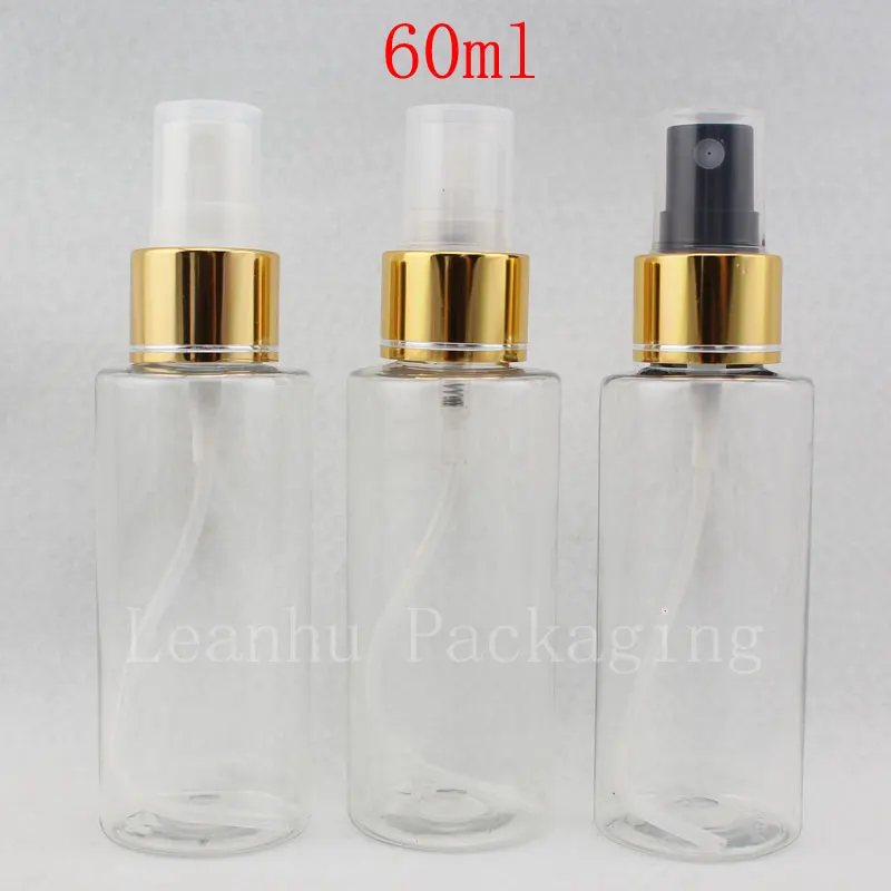 

60ml X 50 Fine Spray Small Plastic Clear Bottle 2OZ Makeup Setting Spray Pump Container, Empty Perfume Bottles Cosmetic Package