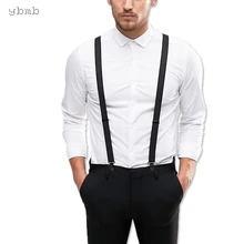 Ybmb Модная рубашка подтяжки мужские 3 зажима Y Форма черный унисекс Подтяжки 25 мм ширина полностью регулируемый высокое качество модный подарок