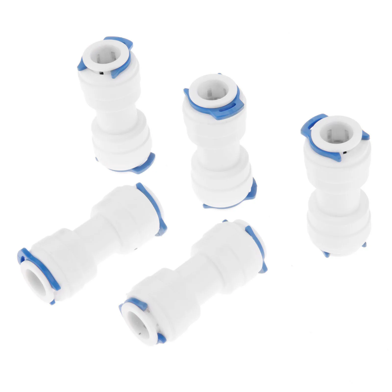 5Pcs 1/4" 3/8" OD Straight Equal Union Fitting Connection for Water Filters / RO System Quick Fitting Reverse Osmosis Connector