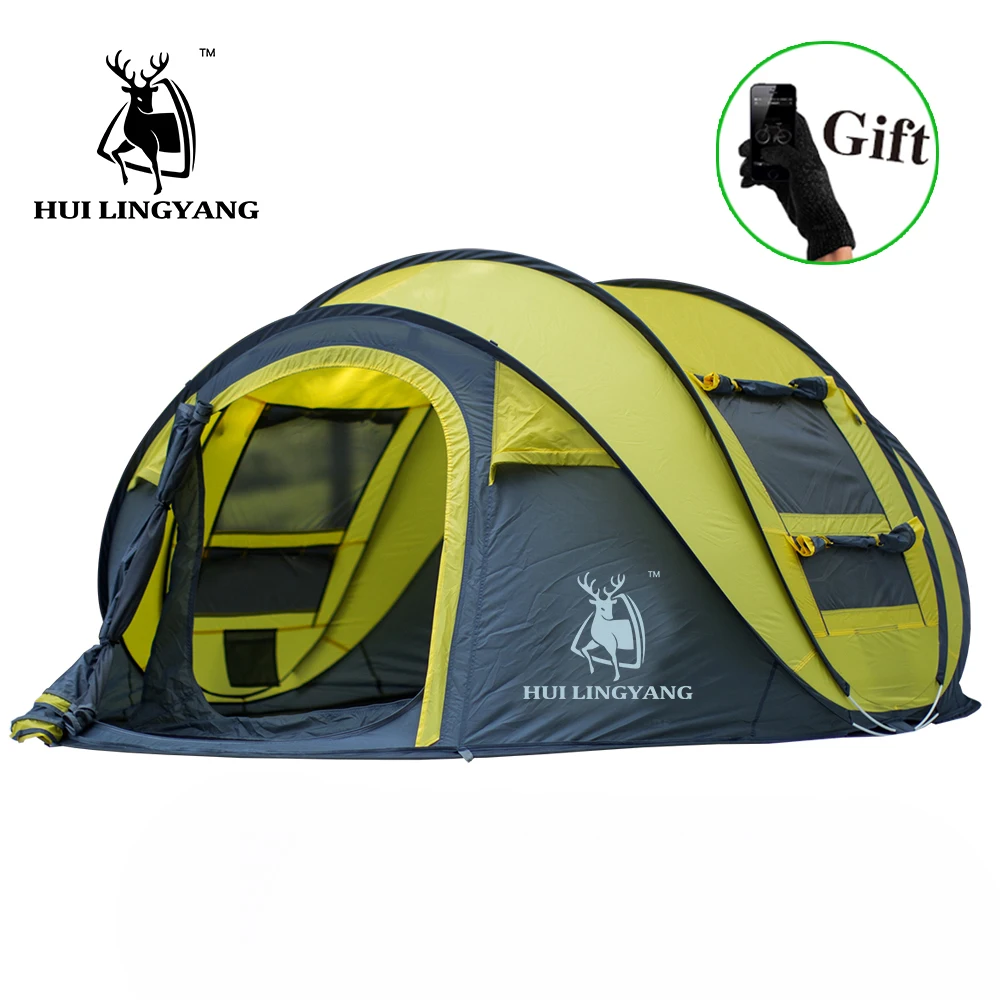 

HUI LINGYANG throw tent outdoor automatic tents throwing pop up waterproof camping hiking tent waterproof large family tents