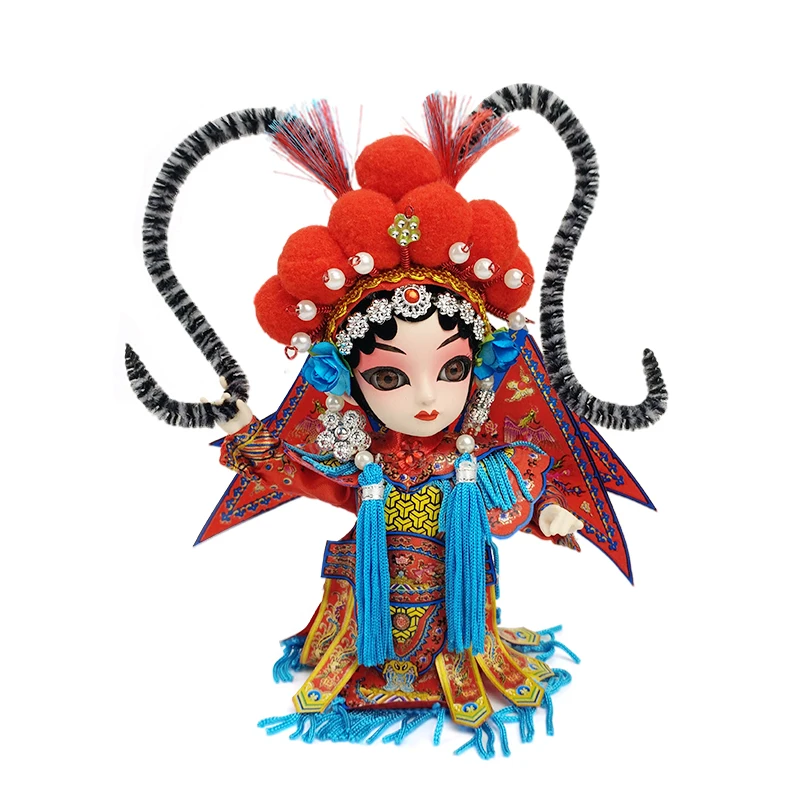 

Traditional Chinese style Beijing silk figurine Cartoon Doll Beijing opera Ornament gift Home decoration Home Furnishing crafts