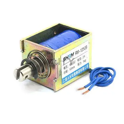 

RM-1250B DC12V 2A Pull Push 1kg/10mm Open Frame Solenoid Electromagnet