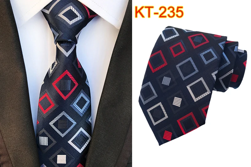 Классический мужской галстук 8 см в клетку, в полоску, шелковый галстук, жаккардовые тканые галстуки на шею для взрослых, деловые, свадебные, вечерние галстуки, подарок