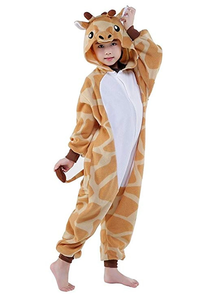 

Cute Giraffe Children Pajamas Winter Sleepwear Boys Onesies Girls Pajama Set Kigurumi Animal Pyjamas Flannel Pyjama Xmas Gift