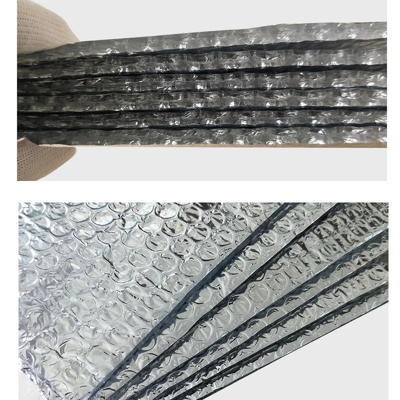 Three Layers Aluminum Foil Bubble Reflecting Film And Sunscreen Heat Insulation Foil for Building Roof and Room, 50sqm/roll