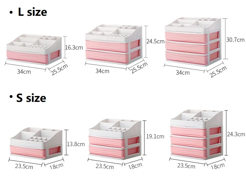 Пластиковый органайзер для макияжа, Комбинируемый органайзер для ящиков, коробка для хранения ювелирных изделий, лаки для ногтей, губная помада, настольный Контейнер для мелочей
