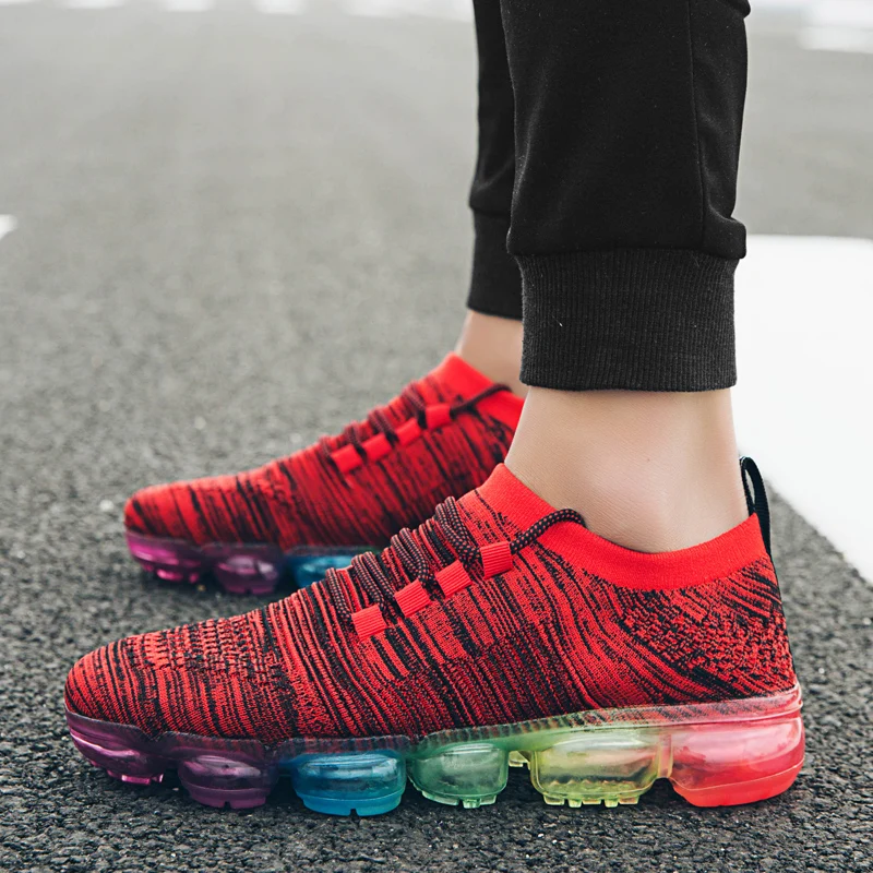 

Man Running Shoes Air Plus Size 39-47 Designer Sneakers for Male Black Gray Trainers Spring Autumn Breathable Walking Shoes Man