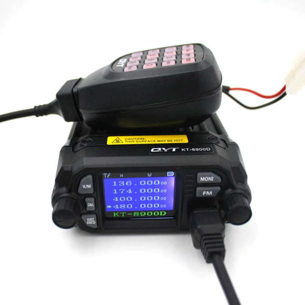 QYT KT-8900D VHF UHF мобильное Радио 2 способ радио Quad дисплей двухдиапазонный мини-автомобиль радио 25 Вт рация KT8900D
