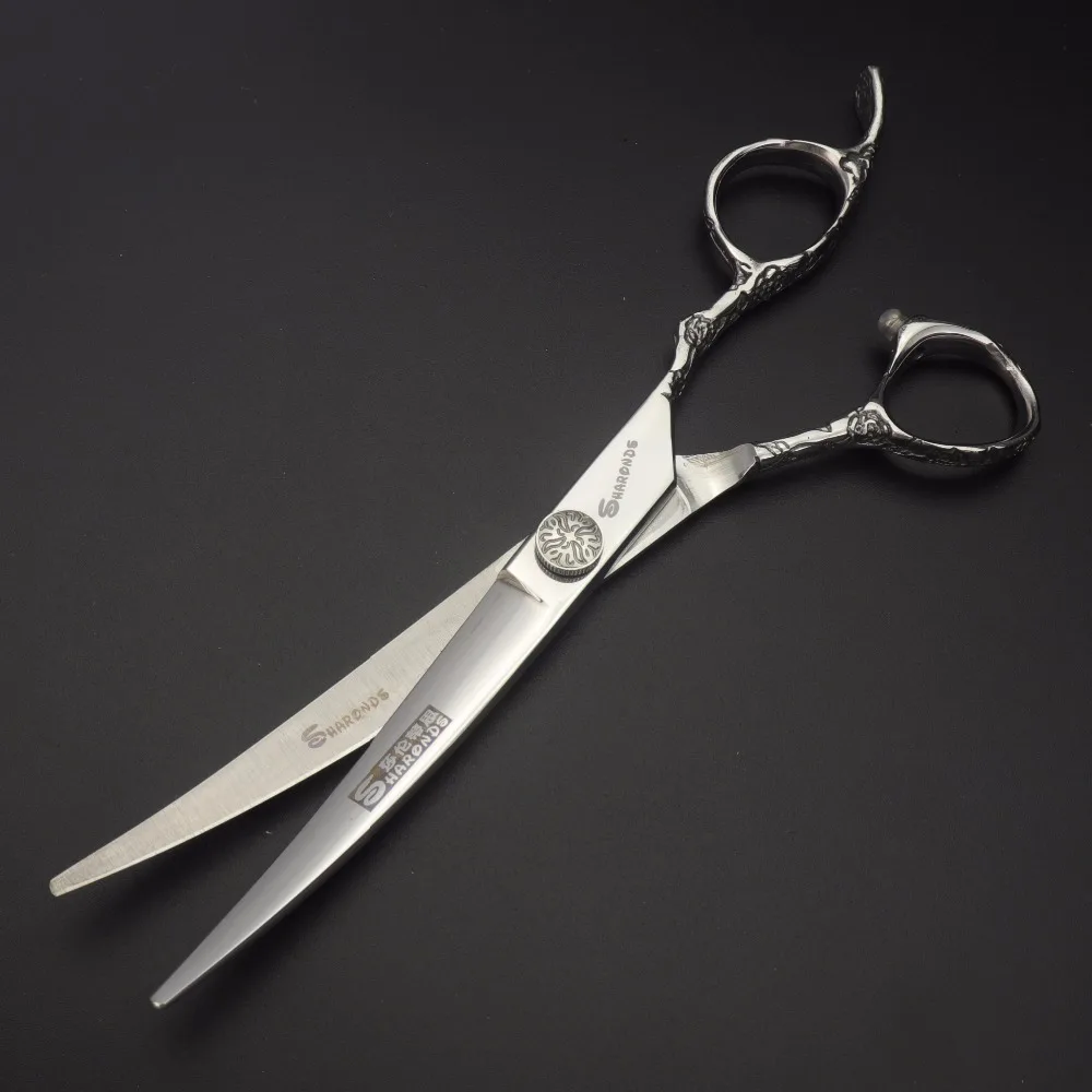7 дюймов японский профессиональная машинка для стрижки волос резка ножницы изогнутые ножницы парикмахерские ножницы Нержавеющая сталь