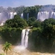 Floodwaters at Iguacu Falls  Brazil Poster Print (18 x 7)
