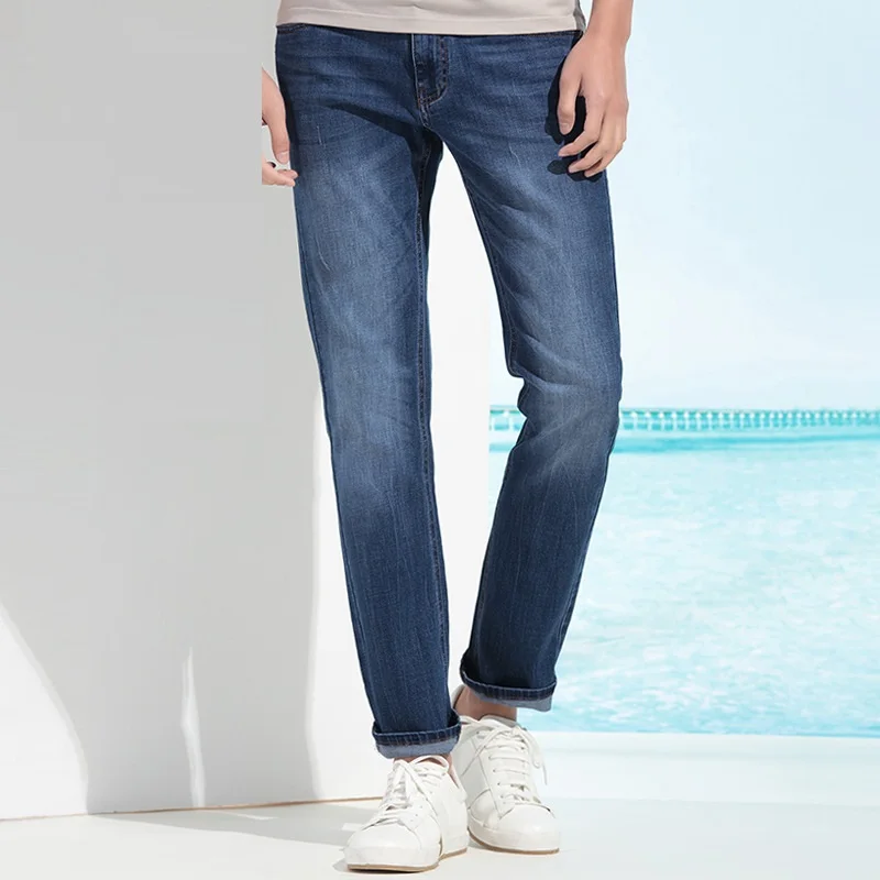 

Jeans Men's Youth Slim Business Straight Pants Men's Cotton Micro-elastic Men's Pants 201 Summer New Wear resistant Jeans