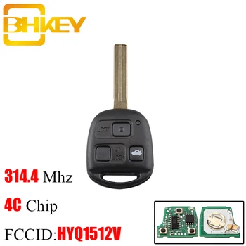 

BHKEY 314.4Mhz Remote Car key Fob For Lexus HYQ1512V Transponder Chip 4C For Lexus IS300 GS300 GS430 1998-2005 Keyless Entry key