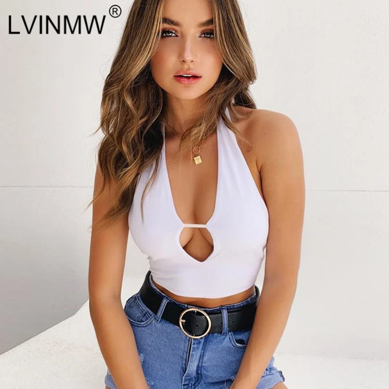 LVINMW, сексуальные топы с глубоким v-образным вырезом, летние женские топы, открытая спина, тонкая кофточка, женская уличная футболка
