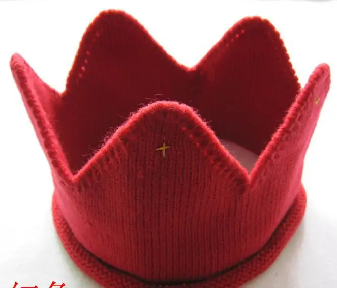 Детская вязаная Корона головной убор для дня рождения, Рождественская повязка на голову, детская вязаная шапка, вечерние реквизит для фотосъемки, широкий берет-Боб, подарок
