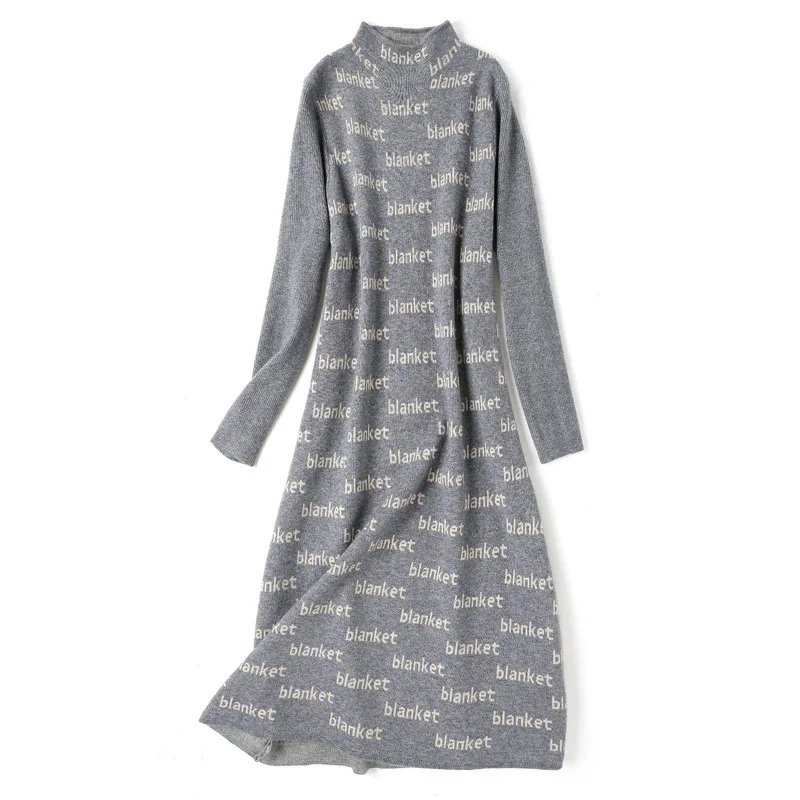 Tricot Hiver Laine Lettre Femmes De Automne Roulé Robe Pull Moitié f6bgY7vy
