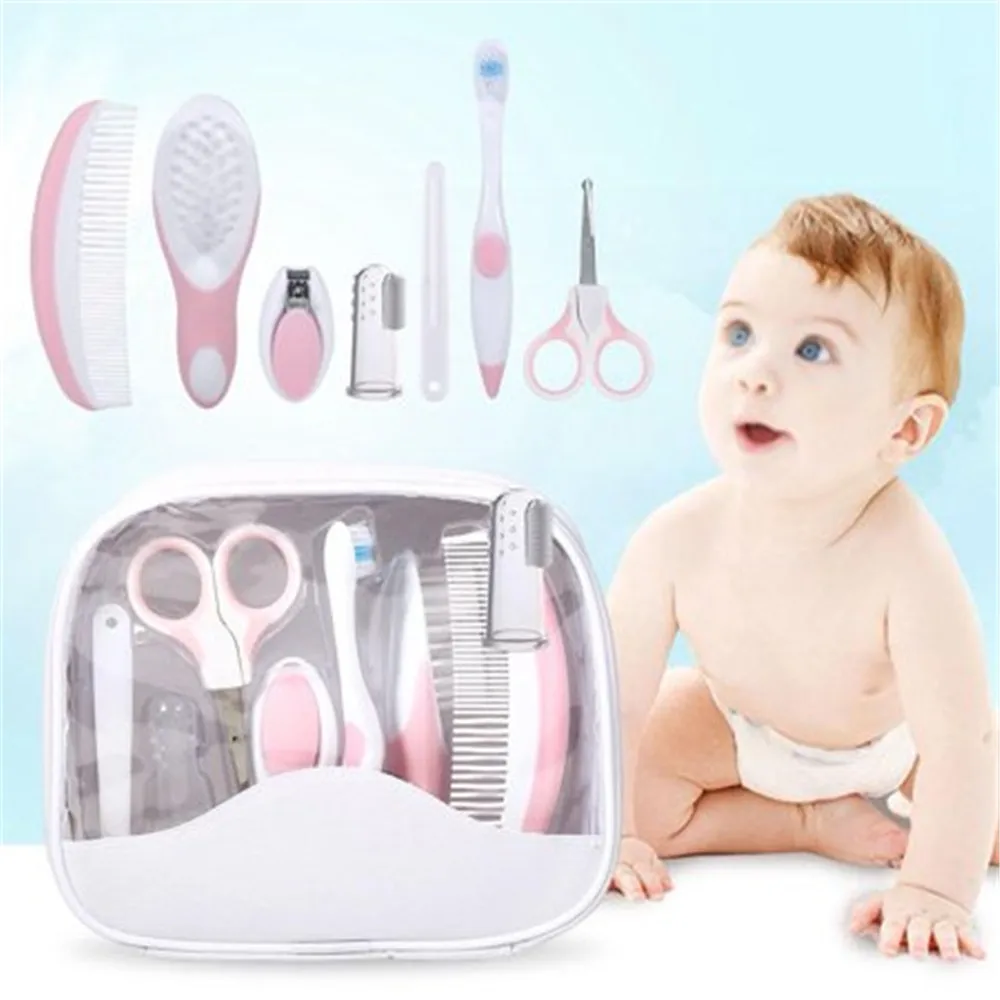 

Grooming & Healthcare Baby Care 7pcs Grooming kit Care Manicure Newborn Safety Comb,Hair Brush,Finger Toothbrush,Nail Clipper,