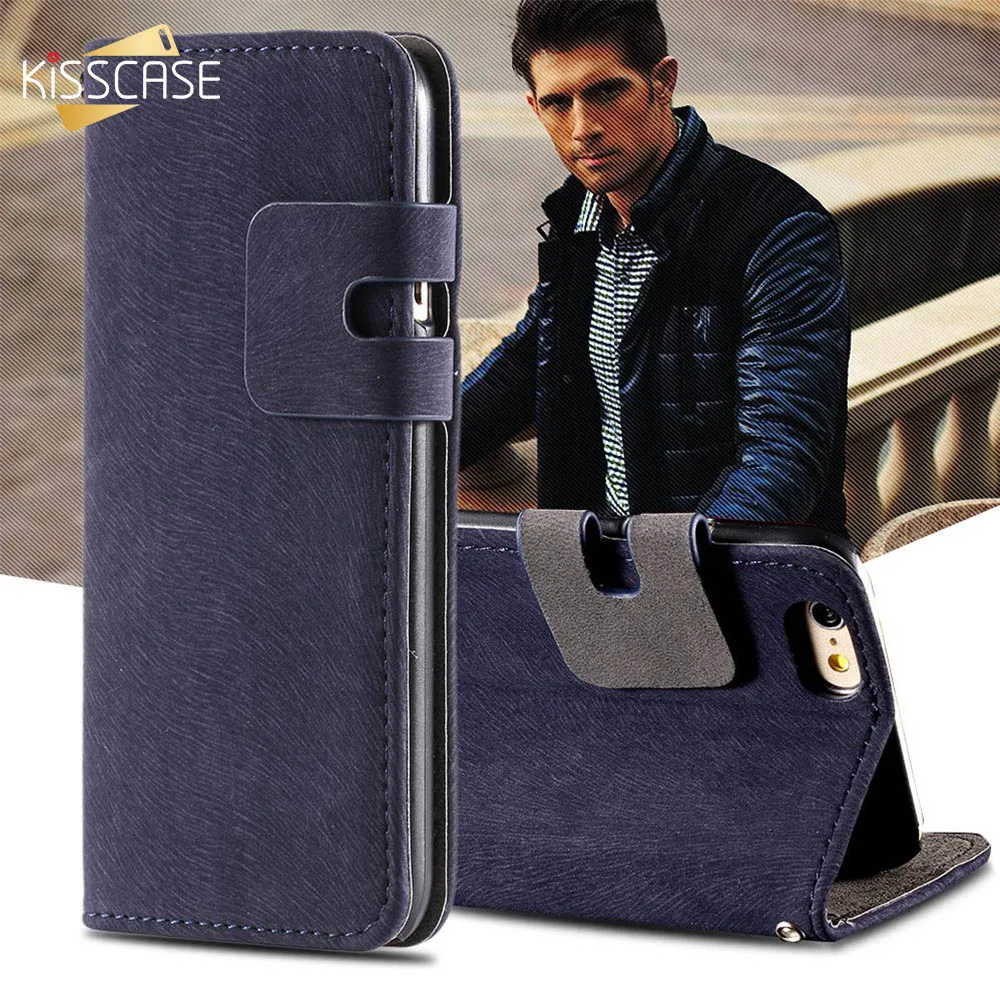 

KISSCASE Book Flip Wallet Case For iPhone 5s 5 6s 6 Plus Stand PU Leather Cover With Card Slot For Samsung Galaxy Note 3 5 S6 S7