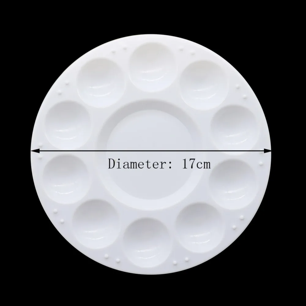 Фирменная Новинка 10 отверстий пластиковая палитра 17 см круговая Акварельная пигментация искусство специальные яркие принадлежности для рисования Инструменты
