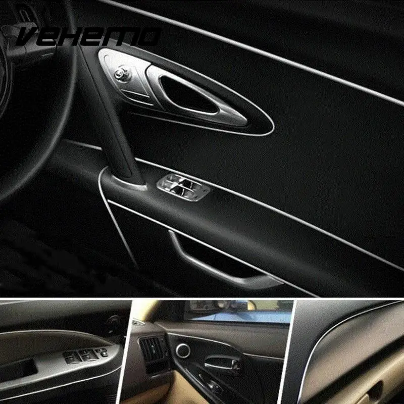VEHEMO 5 metros parte lateral del coche piezas interiores moldeado decoración tira de PVC cinta decorativa panel de salpicadero