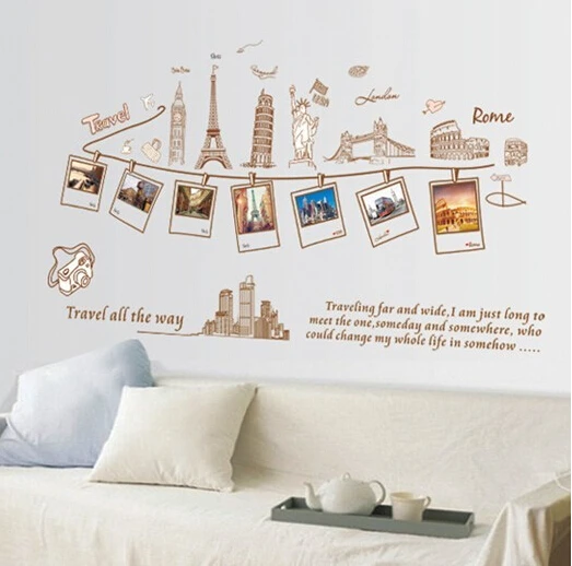 travel photo wall stickers frame photo tree album family tree memory