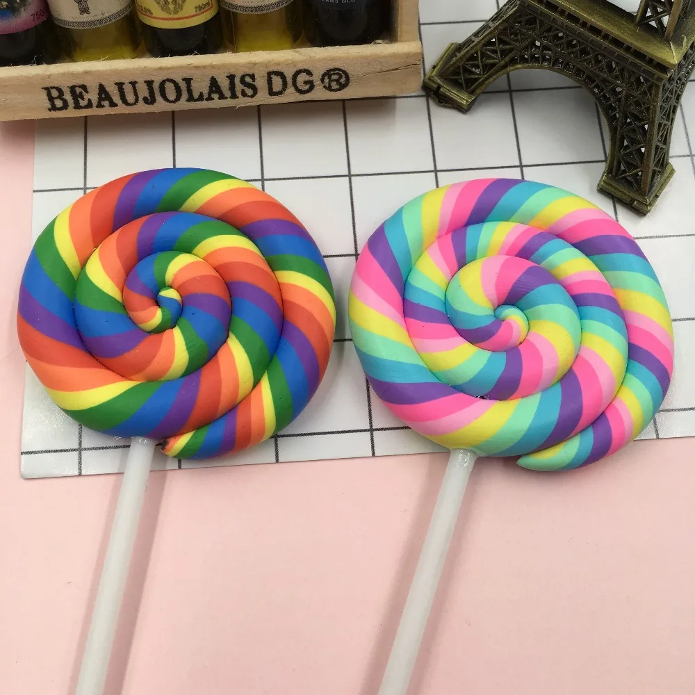 

Free Shipping!! Resin New Arrival Adorable Big Clay Lollipop for Crafts Making, Scrapbooking, DIY (45mm)