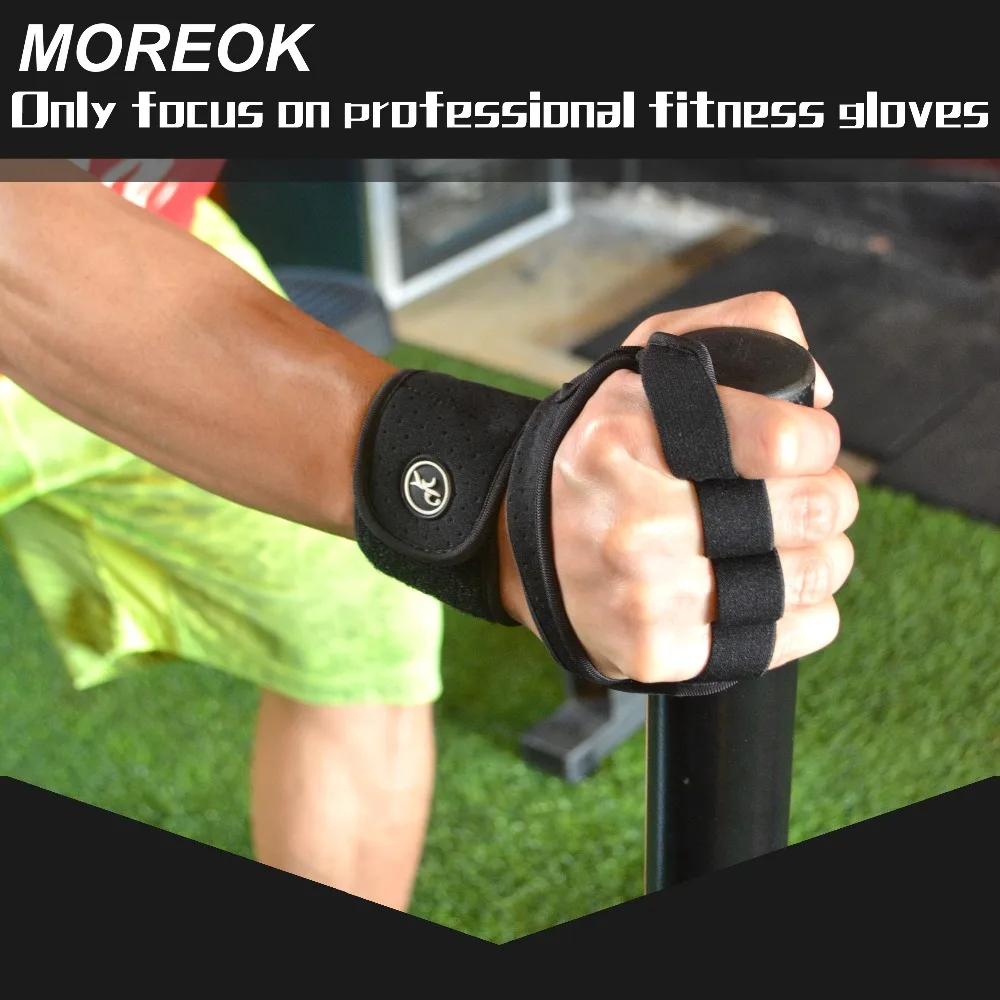 

MOREOK Workout Weight Lifting Gloves, Breathable Gym Fitness Gloves Full Anti-Slip Palm & Adjustable Strap Exercise Men & Women