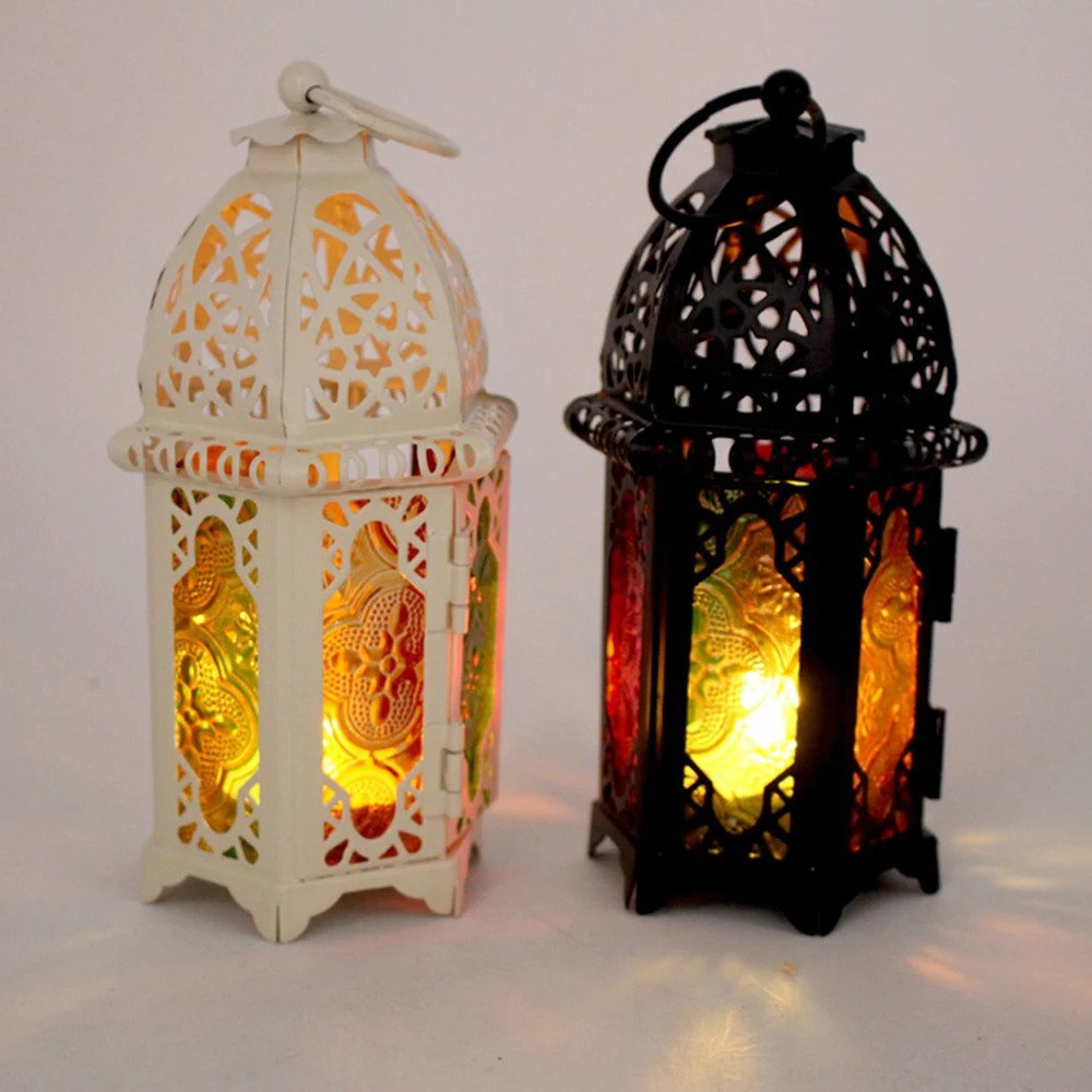 Vintage Decor Lanterns Hollow Candlestick Candle Holder Windproof Gift Craft DIY Hanging Lantern Party Supplies