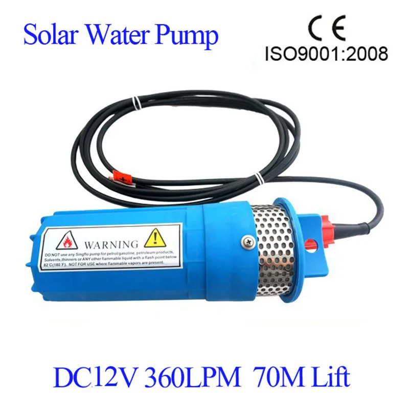 

DC12V 360LPH 70M Lift Small Submersible Solar Water Pump For Outdoor Garden Deep Well