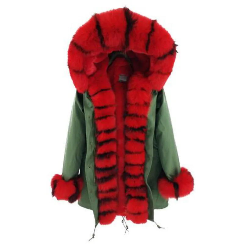 

2018 new Women real hooded camouflage Winter Coat long Jacket thick warm Artificial Fur Lining winter jacket