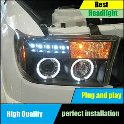 Автомобиль голове стиль лампа для Toyota Tundra светодиодные фары 07-13 для тундры drl H7 hid Биксеноновая объектив Ангел глаз ближнего света фар