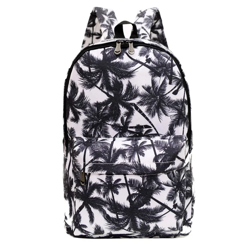 Женский рюкзак с принтом, школьная сумка для женщин и мужчин, модный рюкзак из парусины, Ретро стиль, повседневные дорожные сумки - Цвет: coconut tree