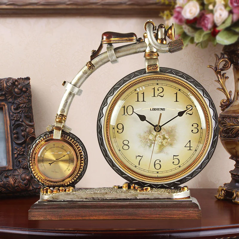 Tuda Free Shipping European Style Retro Table Clock Creative
