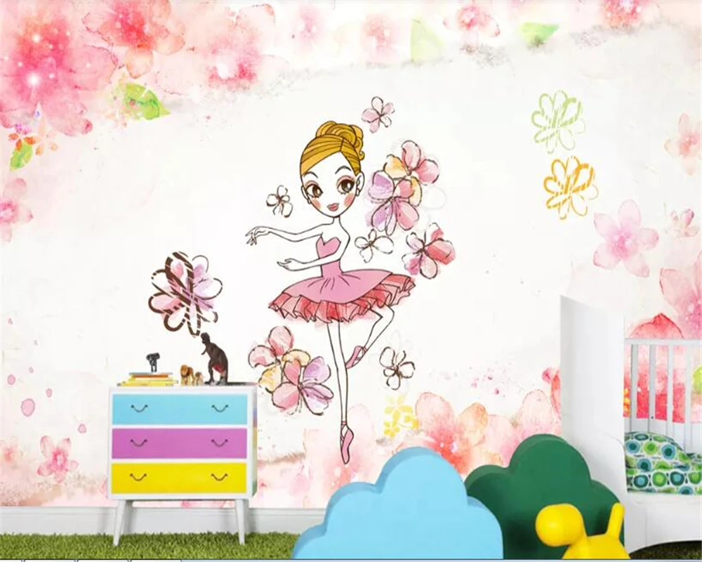

beibehang Vinyl wallpaper Custom sticker wallpaper beautiful cherry blossom kids wallpaper home interior papier peint mural 3d
