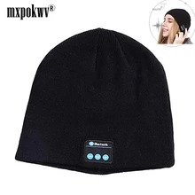 

Winter Warm Wireless Bluetooth Headset Smart Music Cap Headphones Washable Knitted Headphones With Mic Hifi Earphones Headphone
