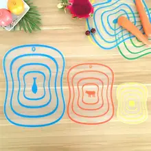 4 шт пластиковые Разделочные доски кулинарный блок антибактериальные нескользящей резки коврик, кухонные инструменты RT99