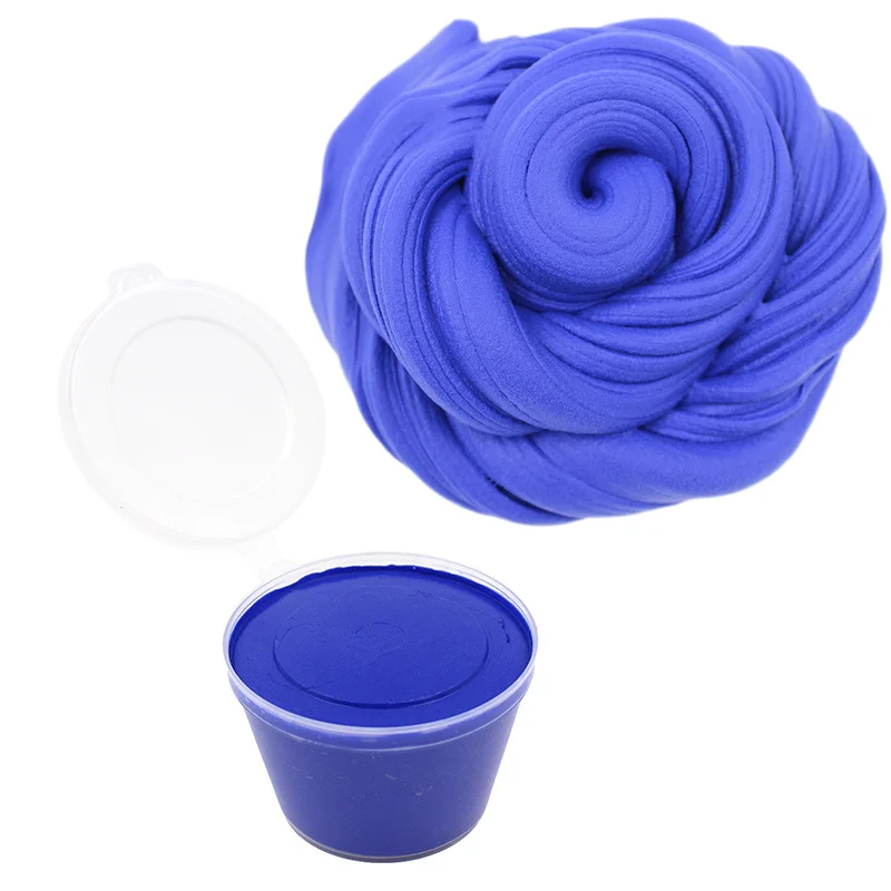 Коробка поставки слаймов пушистый Набор DIY мягкий глиняный светильник талисманы Floam Slime клей шпатлевка антистресс хлопок пластилиновые игрушки для детей - Цвет: Dark Blue Slime