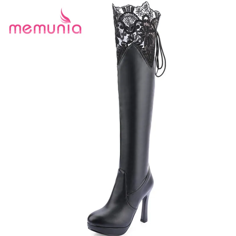 

MEMUNIA large size 34-43 over the knee boots for women extreme high heels lace winter boots 2020 new thigh high boots