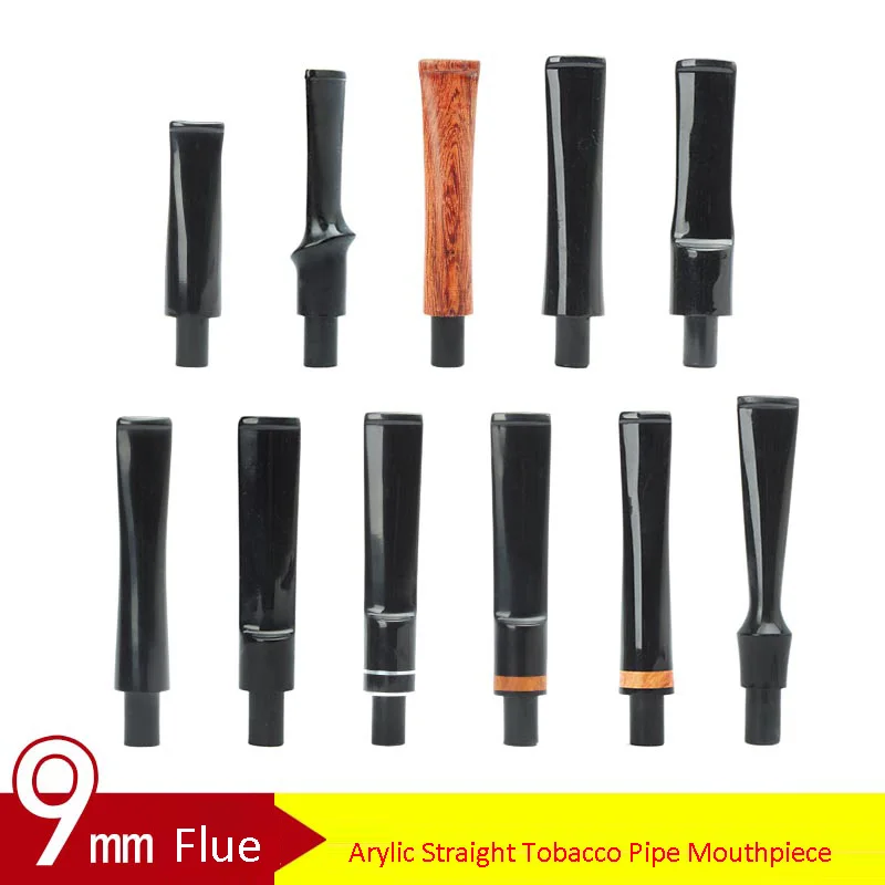 

RU-MUXIANG Acrylic Pipe Mouthpiece 9mm Filter Straight Smoking Pipe Taper Mouthpiece Tobacco Pipe Accessories be0001-be0098