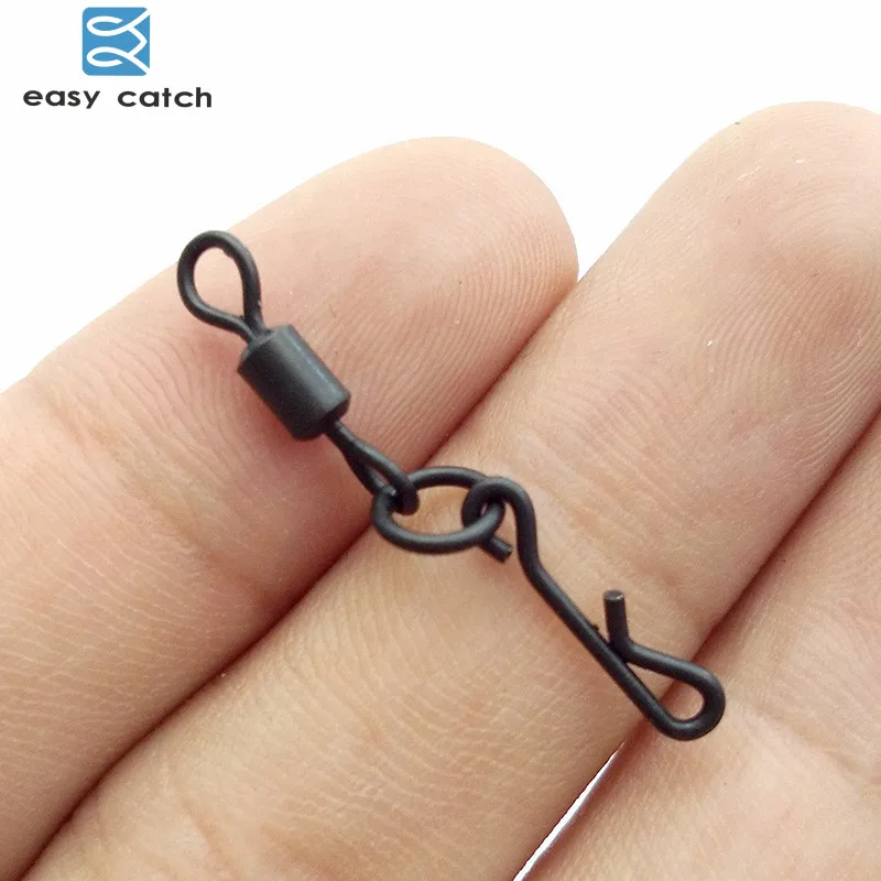 Easy Catch 20 шт. матовые черные рыболовные Вертлюги с быстросменными застежками для