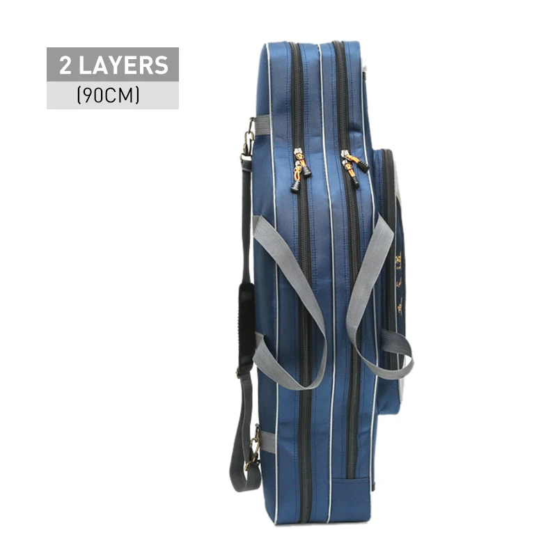 Blue 2 Layer 90 cm Портативный многофункциональные рыболовные сумка песка из плотной ткани детская одежда на рост 80, 90/100/120 см Удочка 3 Слои 4 Слои Travel Carry чехол Pesca XA49G - Цвет: Blue 2 Layer 90 cm