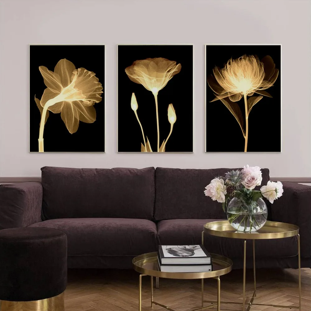 

Colorful Dark Flower Leaf Picture Poster Art Canvas Wall Art Picture Nordic Style Decorative Pictures Home Decor Canvas Print