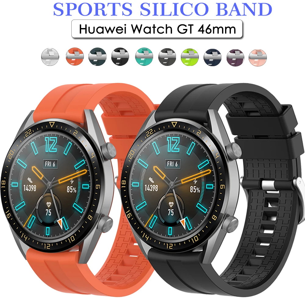 22mm Silicone Watch Band Strap for Huawei Watch GT 46mm Honor Magic Smart Watch Bracelet Wristband for Galaxy Watch 46mm Gear S3