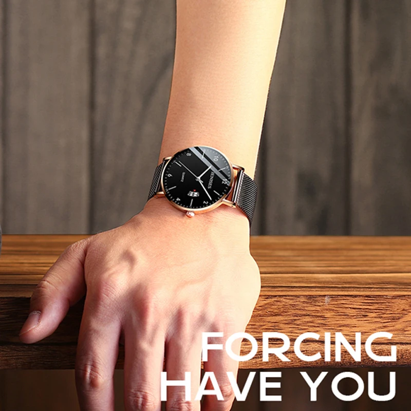 Reloj hombre модные мужские часы Топ бренд Роскошные повседневные тонкие сетчатые