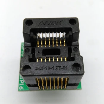 

SOP16 SOIC16 SO16 to DIP16 Programming Socket Pin Pitch 1.27mm IC Body Width 3.9mm 150mil OTS-16-1.27-03 Test Socket Adapter